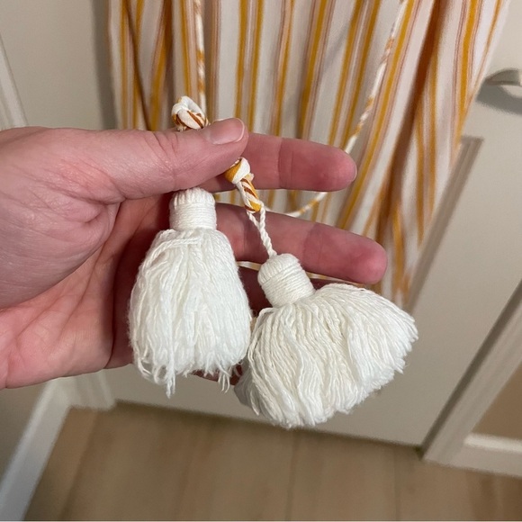 Faithfull The Brand Claudia Sun Azure Striped Midi Dress Yellow Size 4 - Picture 12 of 15